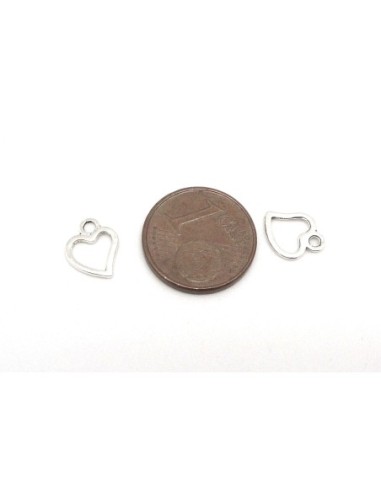 petite coeur évidé en métal argenté