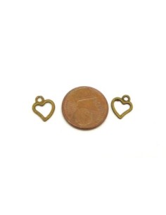 Charm coeur évidé en métal de couleur bronze 2