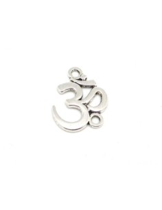 Connecteur symbole "Om" de l'absolu en métal argenté 21mm - porte bonheur