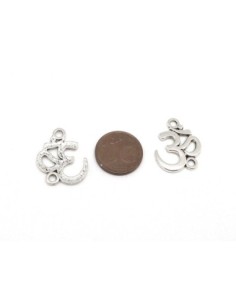 Connecteur symbole "Om" de l'absolu en métal argenté 21mm - porte bonheur 2