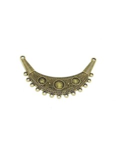 Plastron pendentif Connecteur travaillé 88mm en métal doré pâle