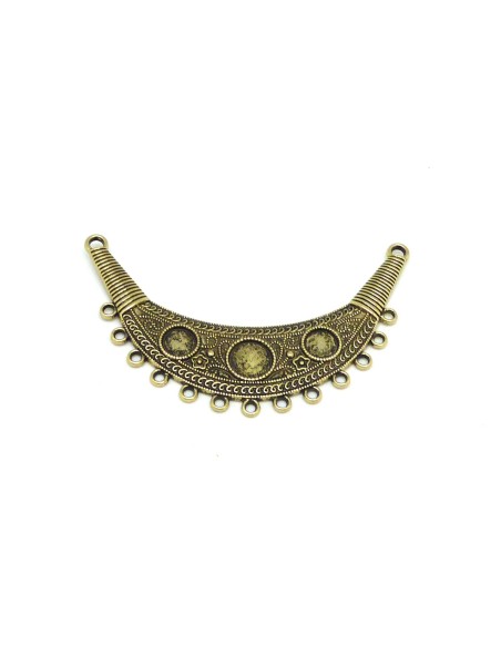 Plastron pendentif Connecteur travaillé 88mm en métal doré pâle