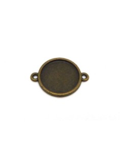 Support cabochon connecteur rond pour cabochon 16mm en métal de couleur bronze 2
