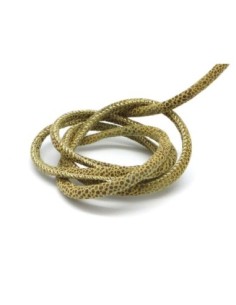 50cm Cordon 5mm vert kaki marron dégradé imprimé écaille léger reflet brillant en suédine