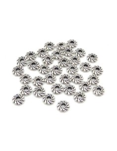 Mini Perles intercalaire rondelle anneau travaillé 5mm en métal argenté
