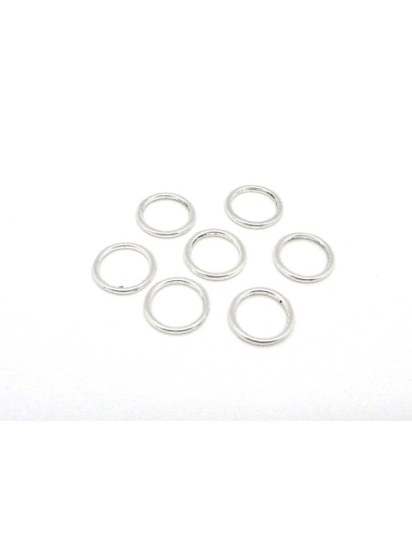 anneau fermé 14mm argenté en métal