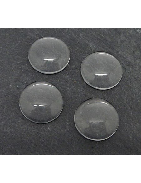 Lot de 5 Cabochons 16mm rond loupe en verre