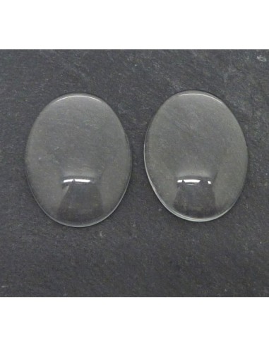 Cabochon ovale verre 22 x 30mm loupe en verre