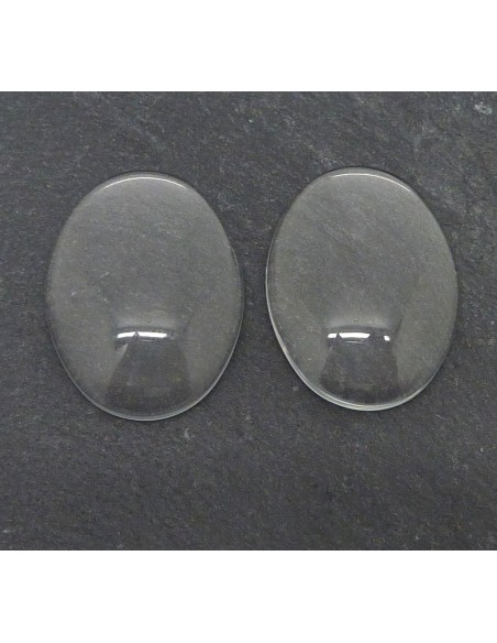 Cabochon ovale verre 22 x 30mm loupe en verre