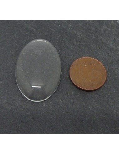 Lot de 2 Cabochons ovale 20 x 30 mm loupe en verre