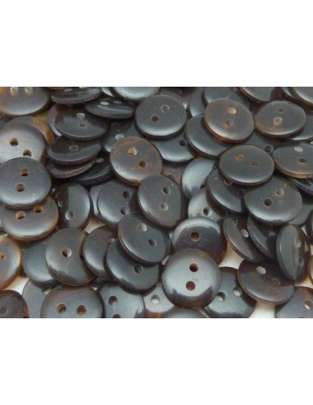 12 Boutons connecteur rond marron transparent 12,9mm