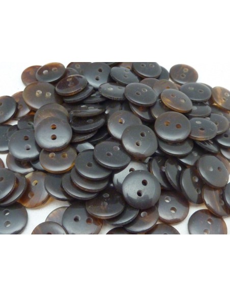 12 Boutons connecteur rond marron transparent 12,9mm