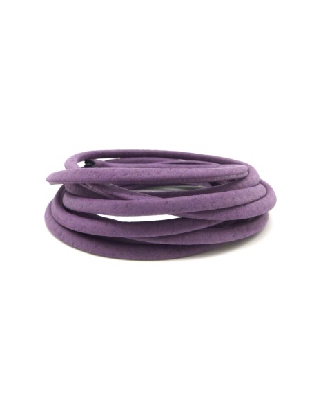 1,3M Cordon plat simili cuir, synthétique 3,5mm légèrement arrondi de couleur violet mat
