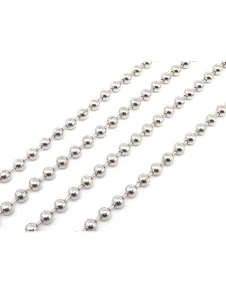 Chainette bille en métal argenté
