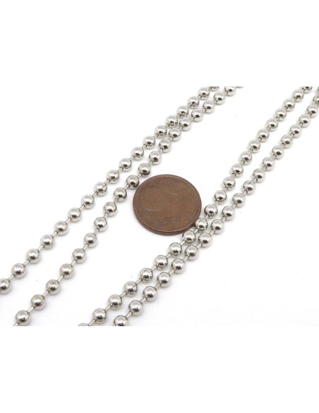 Chainette bille en métal argenté