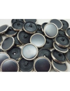 Bouton rond gris et argenté pour couture