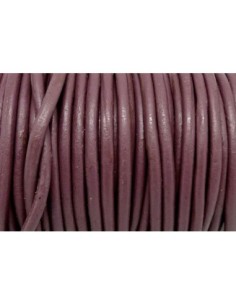 Cordon cuir rond bleu mauve