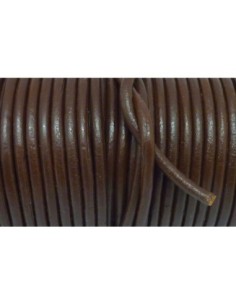 Cordon cuir rond marron 4mm