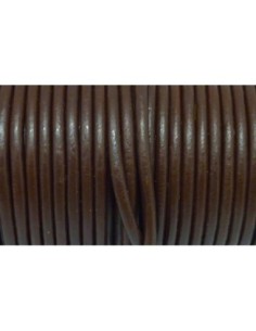 Cordon cuir rond marron 4mm 2