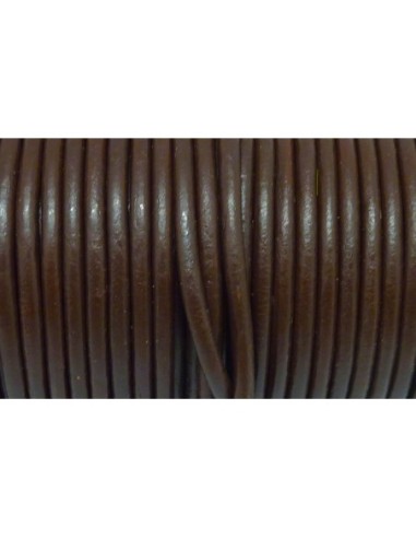Cordon cuir 4mm marron foncé