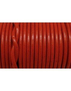 Cordon cuir rond rouge 4mm