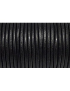 Cordon cuir rond noir 4mm