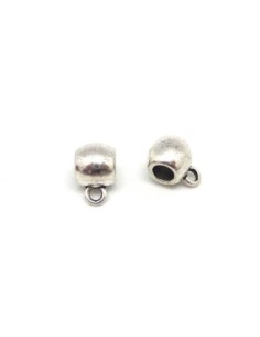 5 Perles support breloque argenté en métal pour cordon cuir de 4,5mm 2