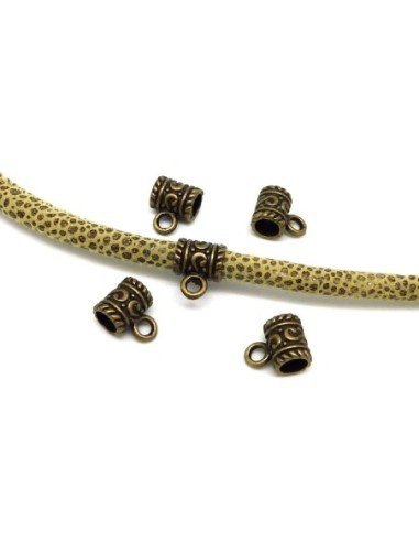 bélière style ethnique tube en métal bronze