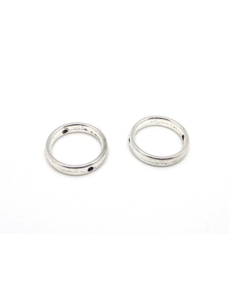 5 Perles intercalaire anneaux 18,8mm en métal argenté lisse