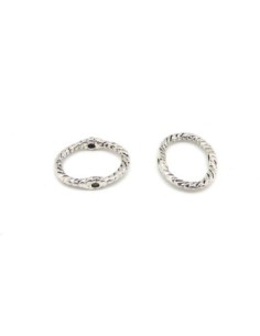 20 Perles intercalaire ovales travaillé 16,7mm en métal argenté travaillé appelé aussi cadre de perles  2