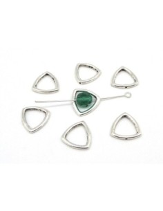 20 Perles intercalaire triangle en métal argenté lisse appelé aussi cadre de perles