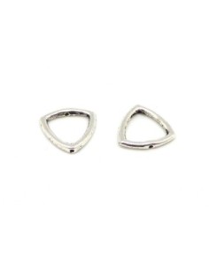 20 Perles intercalaire triangle en métal argenté lisse appelé aussi cadre de perles 2