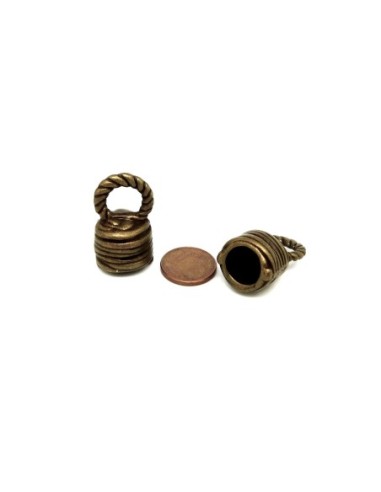 Embout à gros trou 10mm bronze pour création DIY