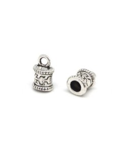 20 Embouts pour cordon de 3mm - 3,5mm en métal argenté travaillé style ethnique