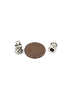 20 Embouts pour cordon de 3mm - 3,5mm en métal argenté travaillé style ethnique 2