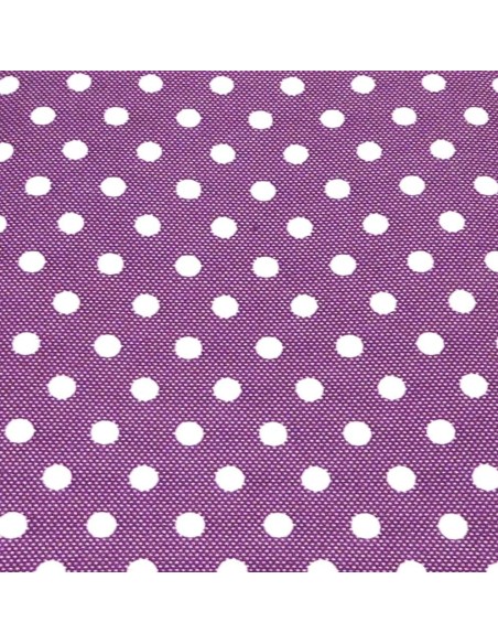 Tissus violet à pois blanc rosé