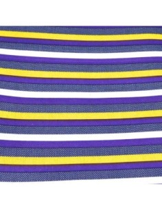 Tissus rayé violet, blanc, jaune