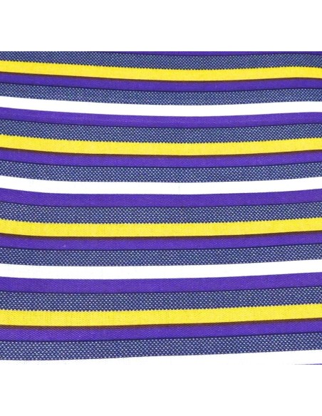 Tissus rayé violet, blanc, jaune