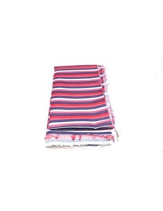 Tissus rayé rose blanc bleu 2