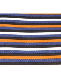 tissus rayé marron, blanc orange