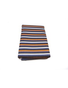 tissus rayé marron, blanc orange 2