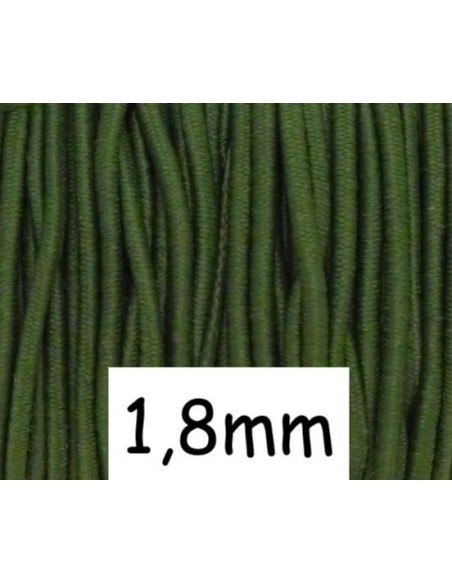 élastique rond 1,8mm vert olive pour masque