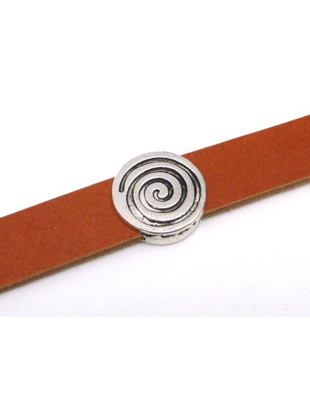 Perles passant ronde motif spirale