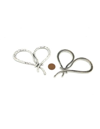 Grand Pendentif connecteur coeur évidé noeud en...