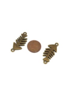 3 connecteurs poisson arrête squelette 31mm x 13mm en... 2