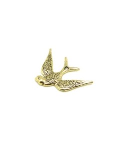 R-10 Breloques pendentifs hirondelle en métal doré pâle...