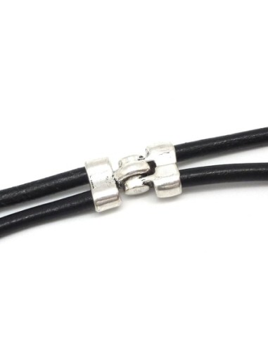 R-Fermoir aimanté tube double en métal argenté...