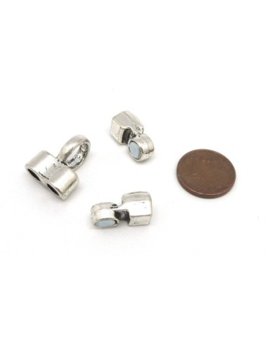 R-Fermoir aimanté tube double en métal argenté...