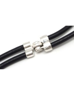 R-Fermoir aimanté tube double en métal argenté blanc pour...