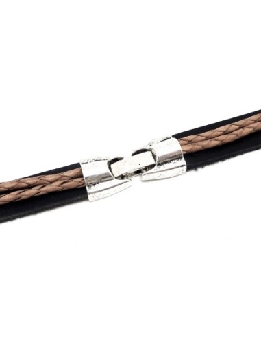 Fermoir clip dome pour lanière cuir 12mm et...